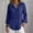 Blue, variant on Womens Tops Long Sleeve V Neck Bamboo Nodes Cotton Blouses Business Casual Outfits Loose Fit Khaki,S