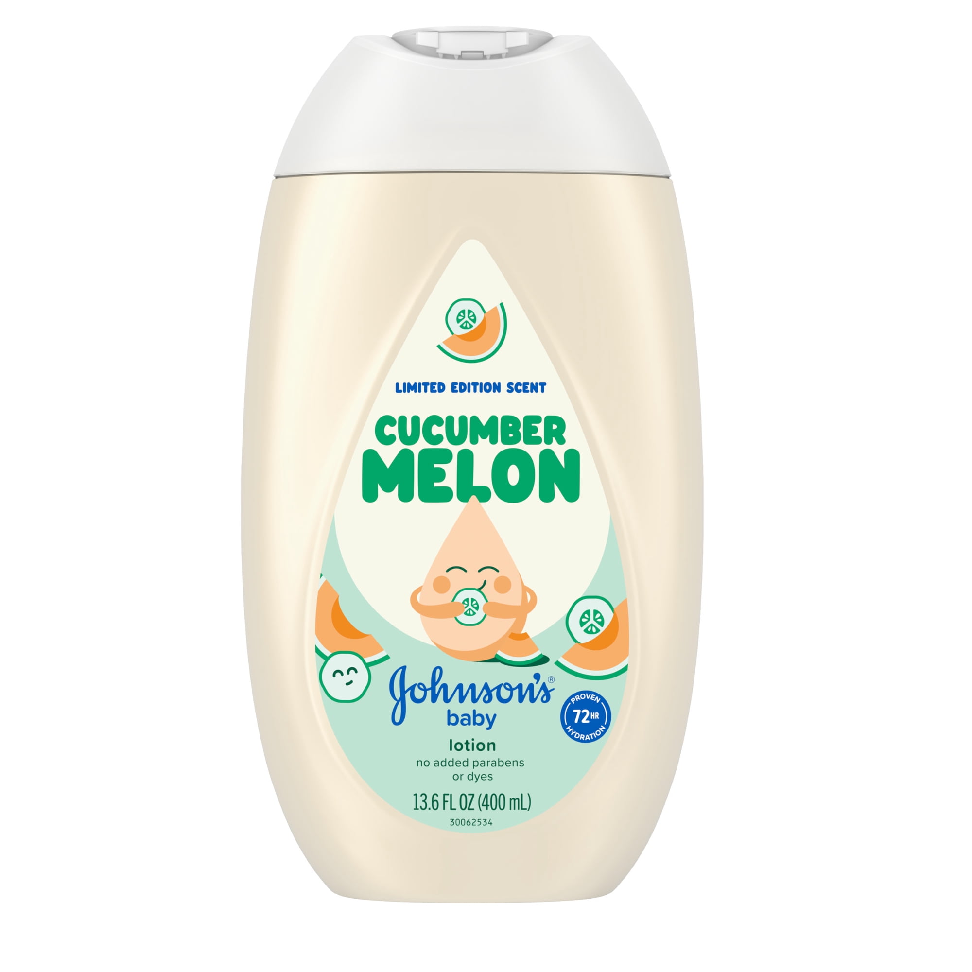 Johnson's Baby Lotion, Cucumber Melon Scent, 13.6 fl. oz