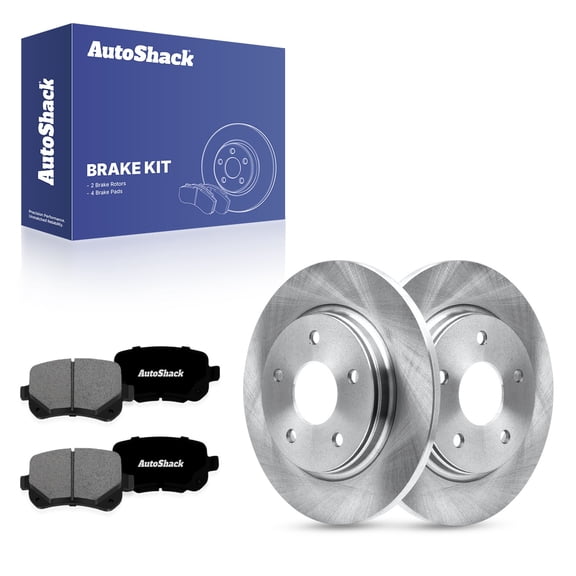 AutoShack Rear Solid Brake Rotors   Premium Ceramic Pads 6-PC Brake Kit Replacement for 2008-2011 Dodge Grand Caravan 2008-2011 Chrysler Town & Country 2009-2012 Dodge Journey 12" (304.9 mm)