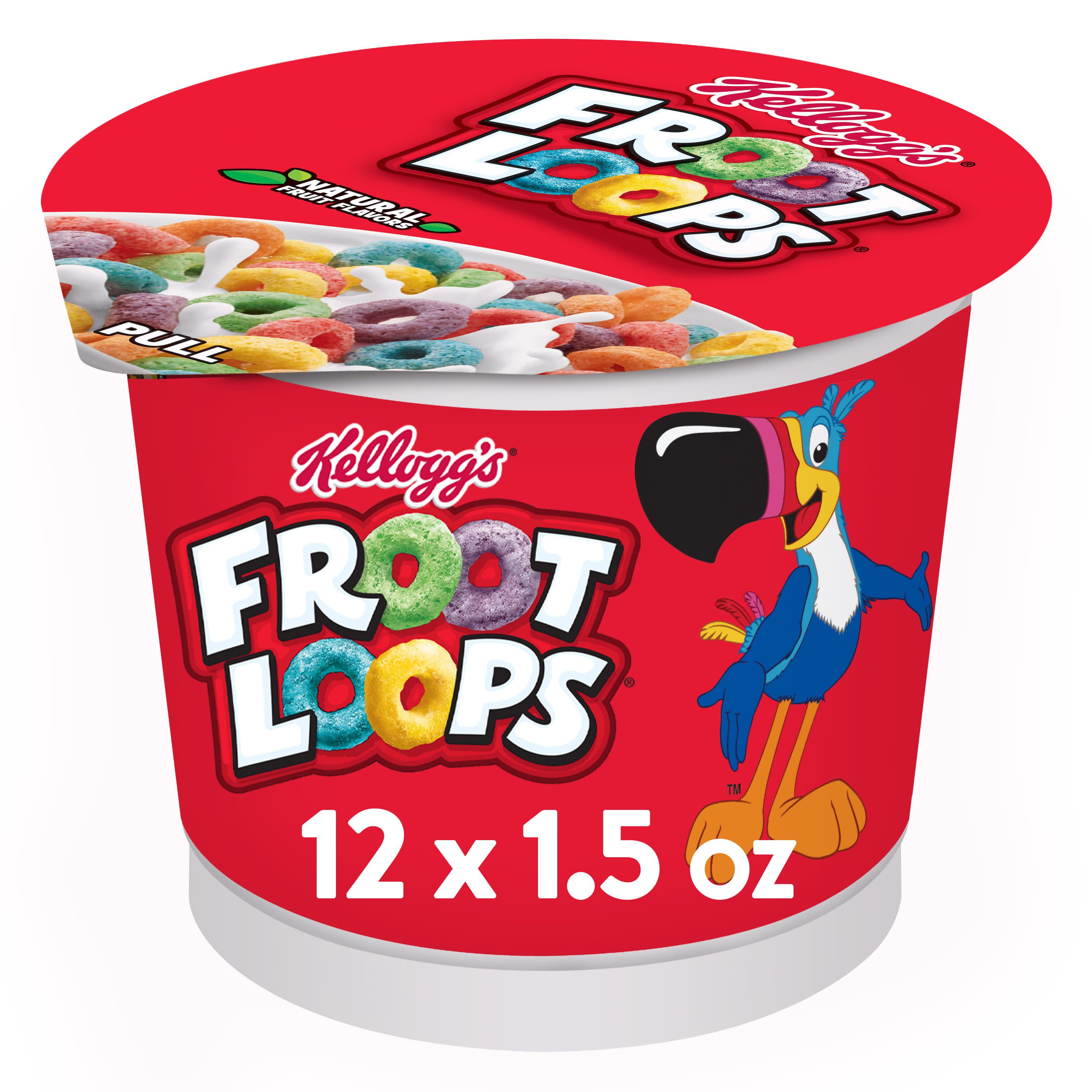 Kellogg's Froot Loops, Breakfast Cereal in a Cup, Original, Bulk Size