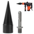 thumbnail image 1 of Wood Splitting Drill Bit ， High Speed Steel Firewood Log Splitter Drill Bit Wood Punch Cone Driver Drill Bit Woodworking Tool with Connecting Rod for Electric Drill Power Tool”, 1 of 8