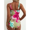 thumbnail image 6 of Eytino Womens Swimwear Metal Ring Wide Straps One Piece Swimsuit Tummy Control Floral Print Bathing Suit, 6 of 10