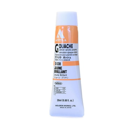 UPC: 0804551880780 | Acryla Gouache 20 ml  jaune brilliant (pack of 2)