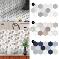 thumbnail image 1 of Walplus Peel and Stick Backsplash Honey Hexa Grey 3D Tile Decals 60 Sheets 12" x 6", 1 of 9
