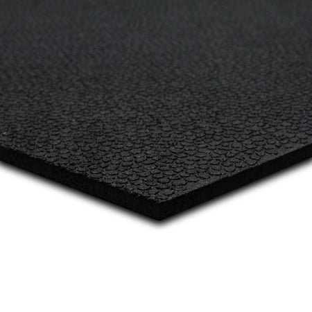 Mohawk Home Solid All Purpose 1/2 Non Skid Heavy Duty Rubber Floor Mat Pebble, Black, 24in x 36in