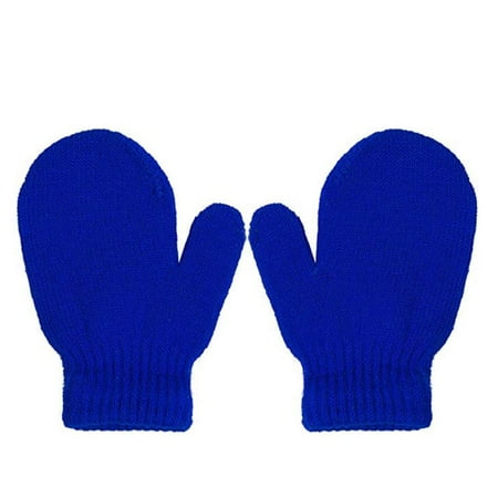 

Fanvereka Baby Thick Mittens Knitted Tightly Monochrome Soft and Breathable Gloves
