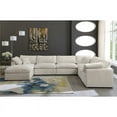 Maklaine Contemporary Cream Velvet Down Filled Modular Sectional Sofa