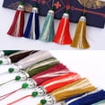 thumbnail image 4 of Billuyoard Llavero con borla, colgante colgante ligero, llavero duradero exquisito, bonito anillo Retro Vintage para llaves con bolsa de cordón Artesanía Verde negruzco, 4 of 6