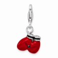 thumbnail image 3 of 925 Sterling Silver RH Polished Enamel Boxing Gloves With Lobster Clasp Charm Pendant; for Adults and Teens; for Women and Men, 3 of 4