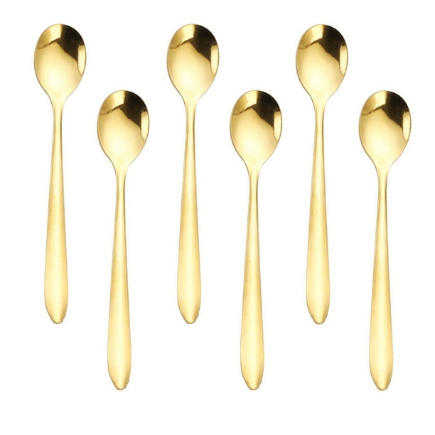 Juego de 30 cucharaditas, cucharas de acero inoxidable dorado, para cena, postre, pastel, restaurantes, hogar, café MFZFUKR BST3069297-2