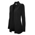 thumbnail image 2 of Cielo Women's Solid Basic Open Front Pockets Knit Sweater Cardigan Black XL, 2 of 4