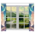 thumbnail image 3 of CADecor House And Tree Under Northern Lights Window Curtain Window Treatments Kitchen Curtains 26x39 inches, 2 Pieces, 3 of 3
