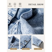 Eytino Womens Denim Jacket Oversized Jean Jacket Casual Long Sleeve Drop Shoulder Button Front Jean Jacket Coat with Pockets