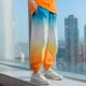 thumbnail image 3 of Pantalones de chándal informales a la moda para niños, pantalones a prueba de mosquitos de seda helada, pantalones degradados con estilo para chico grande, verano 2023, 3 of 4