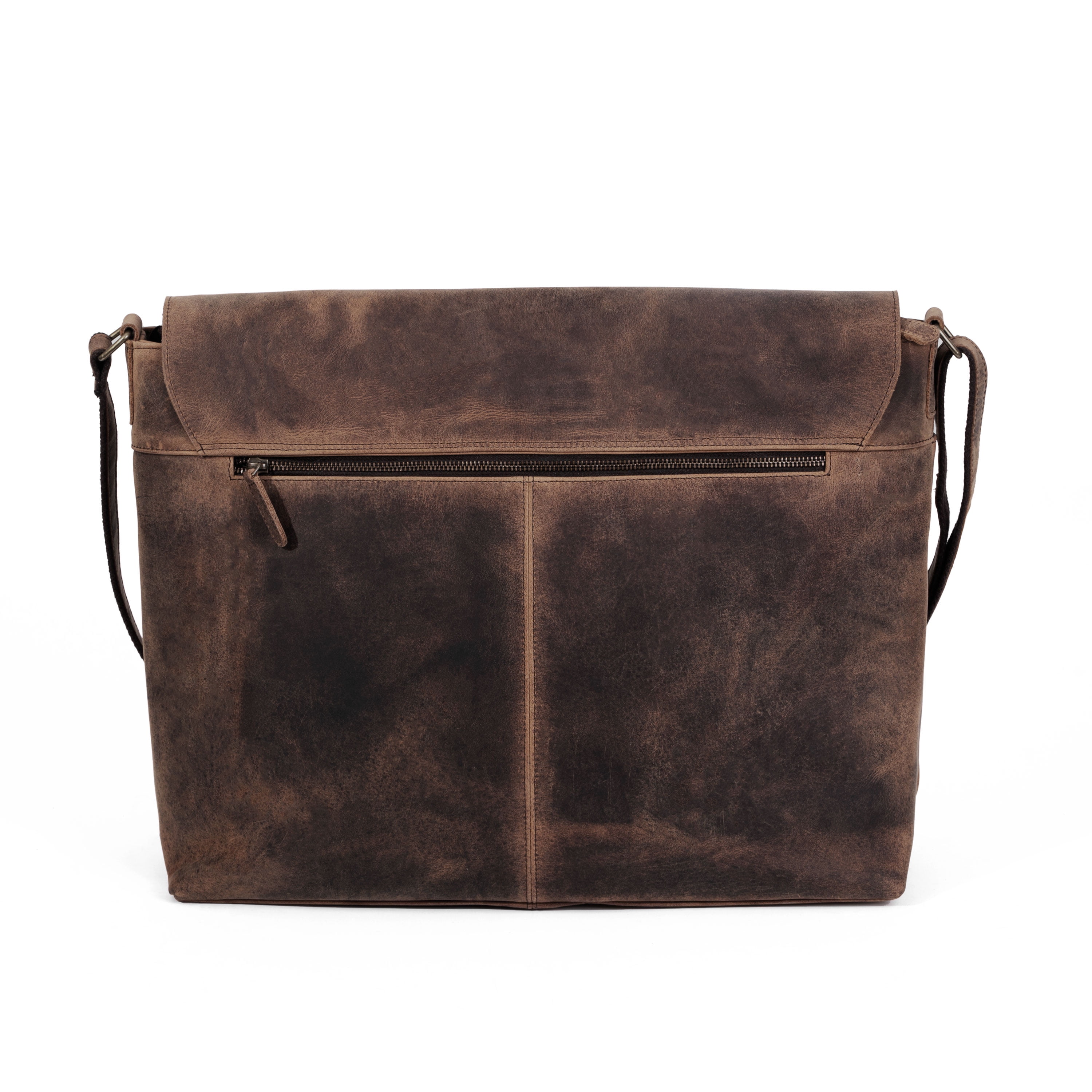 18-Inch Buffalo Leather Laptop Messenger Bag for Men and Women – Handmade Satchel Briefcase