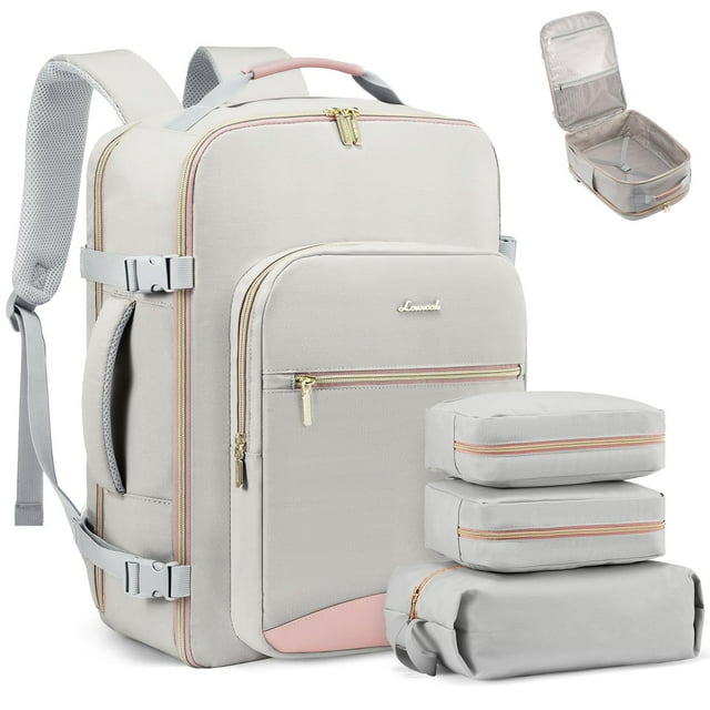 Mochila de viaje LOVEVOOK Carry on 50 L impermeable con cubos