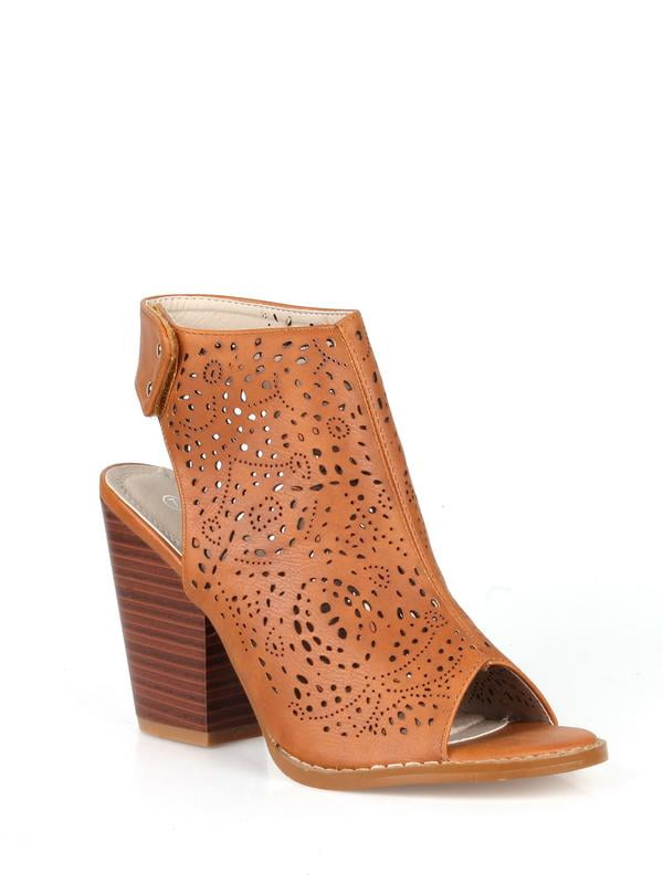 laser cut booties open toe