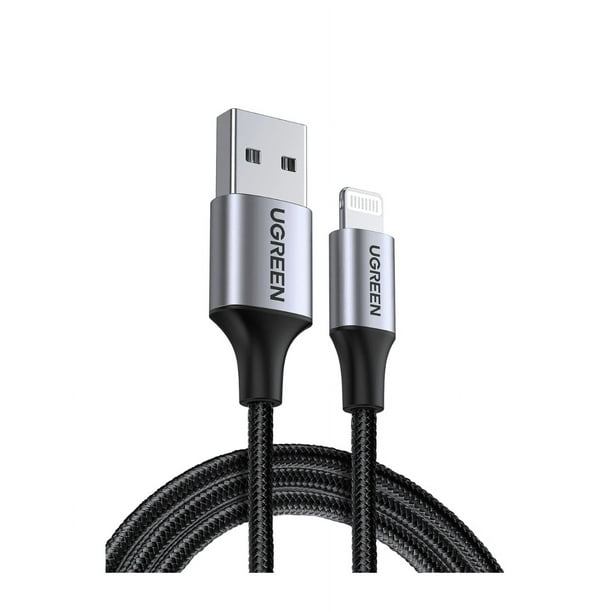 Cable USB a Lightning Reforzado Ugreen 1m Certificado MFI Negro