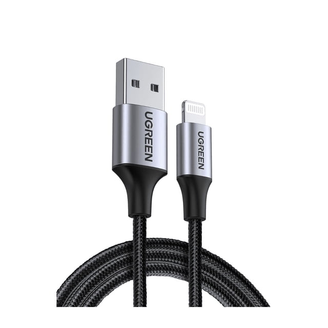 Cable USB a Lightning Reforzado Ugreen 1m Certificado MFI Negro