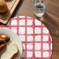 thumbnail image 3 of Red Buffalo Plaid Round 13 Inch Placemats Set of 8, Farmhouse Check Stripes Retro Geometric HeatResistant Non Slip Place Mats for Dining Table, Wipeable Braided Kitchen Table Mats for Housewarming, 3 of 9