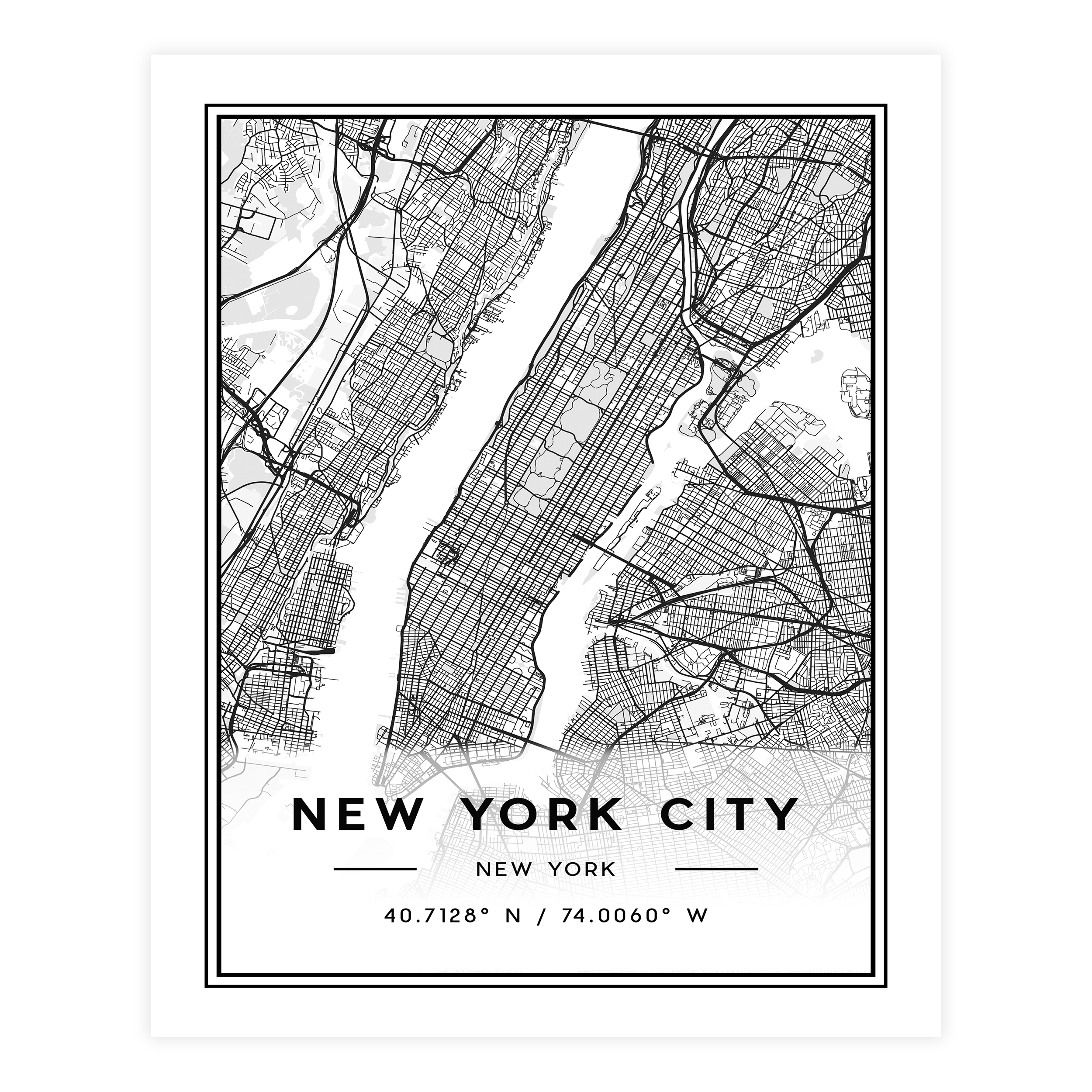 (2 pack) DesignOvation City Maps Unframed Art Prints 8” x 10” Set of 3 by Jake Goossen
