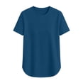 thumbnail image 4 of Uootdi T-Shirts Décontractés pour Femmes Col Rond Manches Courtes Ourlet Arrondi Hauts Coupe Ample Légers Confortables Chandails pour Usage Quotidien Cadeau, 4 of 8