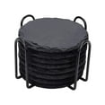 thumbnail image 3 of Juego de 8 posavasos de pizarra mayimx con soporte rústico redondo, 3 of 9