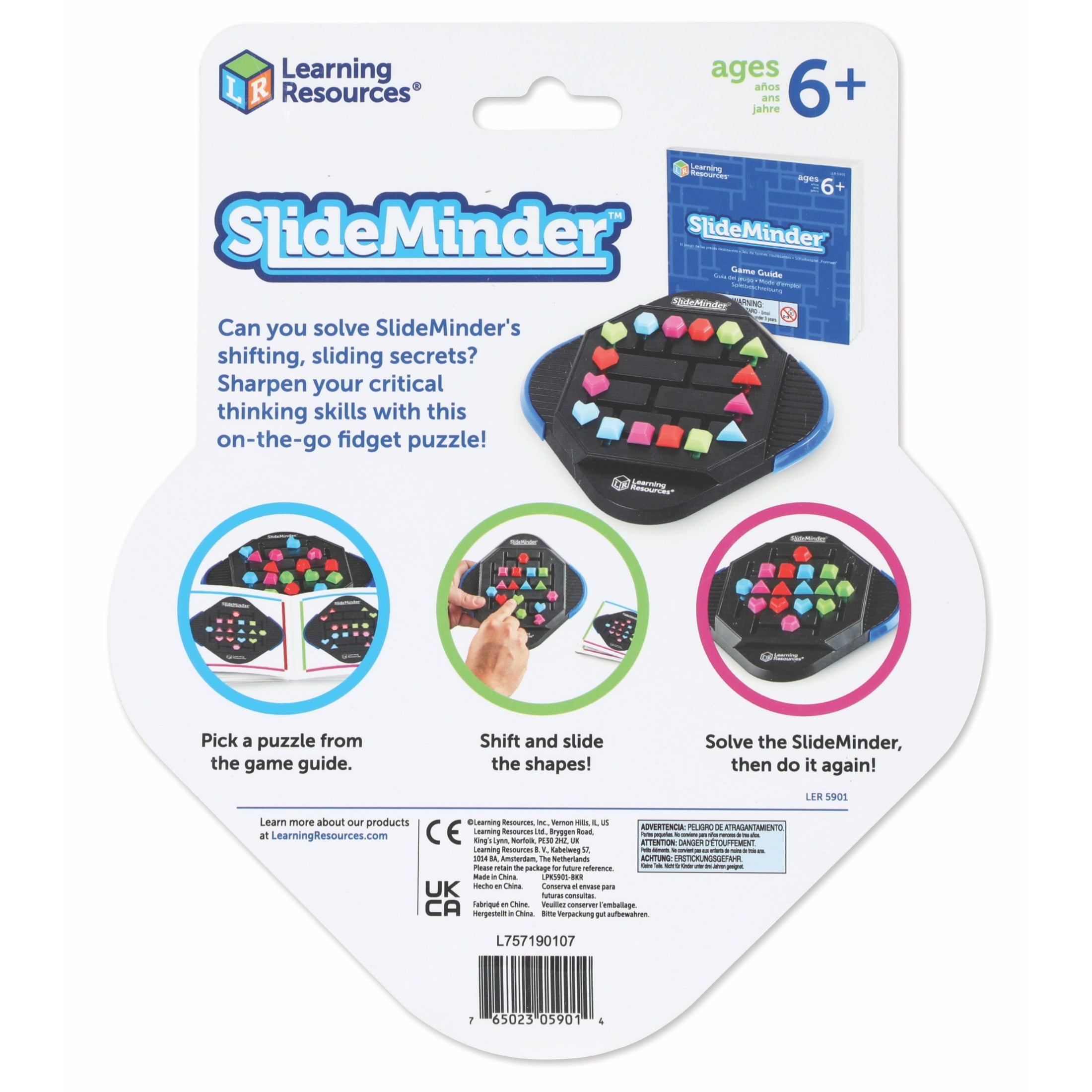 Learning Resources SlideMinder Brain Teaser, Puzzle Game 3D, Fidget Toys for Kids, Ages 6 +