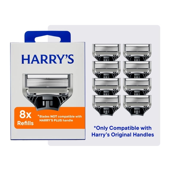 Harry's Men's Razor Blade Refill Cartridges, 8 Count
