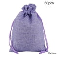 thumbnail image 1 of Inteprter 50 Uds. Bolsa de lino con cordón organizador de joyas bolsa de almacenamiento de té portátil para el hogar Almacenamiento y organización del hogar violeta 13x18cm Inteprter HA5722-39, 1 of 1
