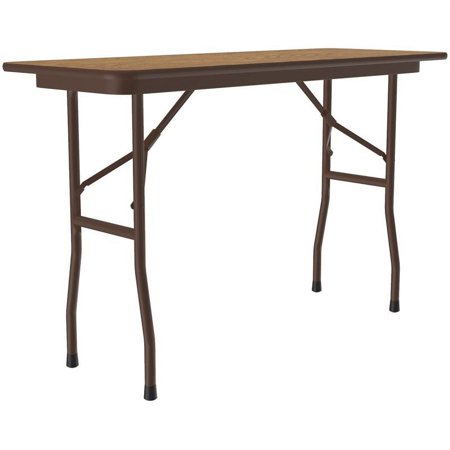 UrbanPro 18 W x 48 D Melamine Top Folding Table in Medium Oak