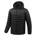 thumbnail image 2 of Zip Up Jacket Men Plain Heated Black Down Jacket Warm Fleece Lined Winter Mens Outerwear, 2 of 9