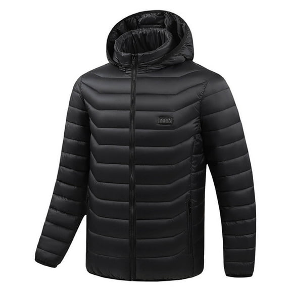 MELDVDIB Mens Heated Jackets USB-Powered Electrical Heating Hooded Puffer Jackets with 24 Adjustable Heating Areas Warm Outdoor Winter Wear