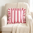 thumbnail image 1 of Striped Velvet Ruffled Throw Pillow Home Textile Vintage Style Sofa Decorative Pillow Cover, 1 of 7