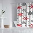 thumbnail image 2 of White Christmas Snowflake Pattern Shower Curtain 72"x84" ,Bathroom Decorative Shower Curtains Set with 12 Hooks,Modern Waterproof Washable Shower Curtain, 2 of 6