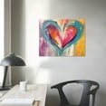 thumbnail image 3 of Nawypu  Abstract Colorful Textural Heart Painting Canvas Wall Art, 3 of 4