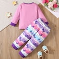 thumbnail image 5 of Wonitaaizi Toddler Girls Kids Pajamas Unicorn Pjs Long Sleeve Clothes Set 2pc (5-6 Years,Purple), 5 of 6