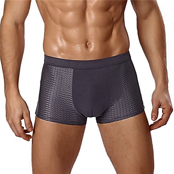 Bóxer de seda de hielo para hombre, ropa interior de malla, transpirable, deportiva, talla grande, 2023