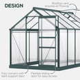 thumbnail image 4 of Outsunny 10.2' x 6.3' x 6.6' Clear Polycarbonate Greenhouse, Large Walk-In Garden, Aluminium Frame, Slide Door, top vent for ventilation, 4 of 10