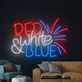 thumbnail image 3 of Handmadetneonsign Red White & Blue 4th Of July Neon Sign, Independence Day Art Decor, USA Celebration Wall Decor, 3 of 5