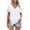 White, variant on USSUMA Womens Summer Tops Women's Fashion Casual Solid V-Neck Loose Short Sleeve T-shirt Pullover Tops Trendy Black Polyester S