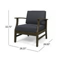 thumbnail image 5 of Noble House Perla Outdoor Acacia Wood Club Chair in Dark Gray (Set of 4), 5 of 5