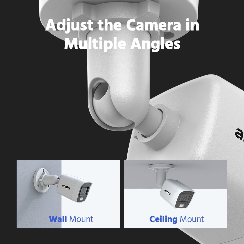 ANNKE 4pcs 2MP Wired Security Camera Kits, HD TVI Bullet Security CCTV Camera System with IR Night Vision, IP66 Waterproof, Home Surveillance Camera System for Indoor/Outdoor,  Smart Dual Light