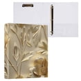 thumbnail image 3 of Luxury Flower and Leaf 3 Ring Hardcover Binders 1.5" Round Rings for Letter-Size Folder Paper Organizer Pockets for Office Student Recipe 1 Pack, 3 of 9