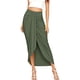 thumbnail image 1 of Minnieouse de poliéster para mujer, reemplazo Irregular de otoño, fácil de combinar, Color sólido, plisado, para oficina, viaje, faldas, ropa Prendas para la parte inferior del cuerpo XXL Verde, 1 of 5