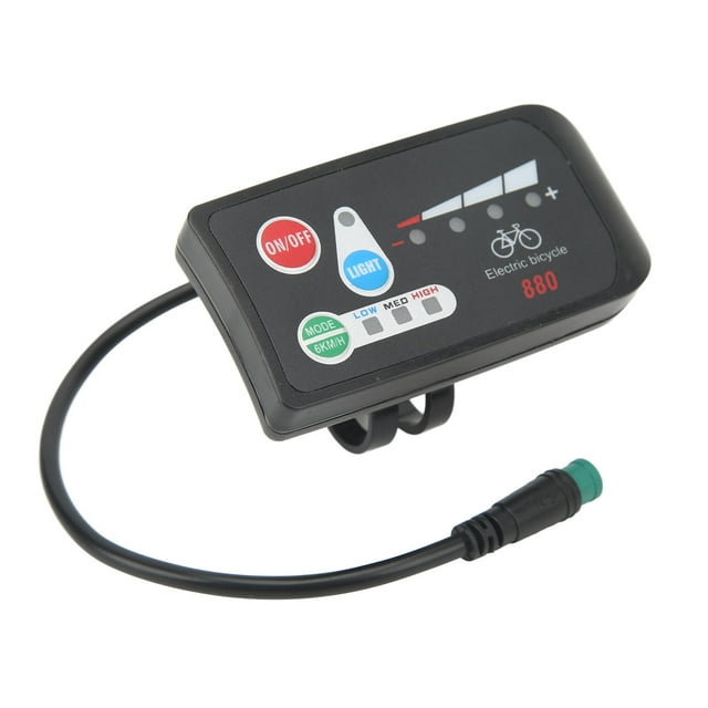 Affichage de Vélo Électrique, Compteur d'Affichage LED Portable, Panneau de Contrôle avec Connecteur Étanche, Prise Mâle 5P pour Guidon de 22,2 mm, Vélo Électrique, Modification de Scooter