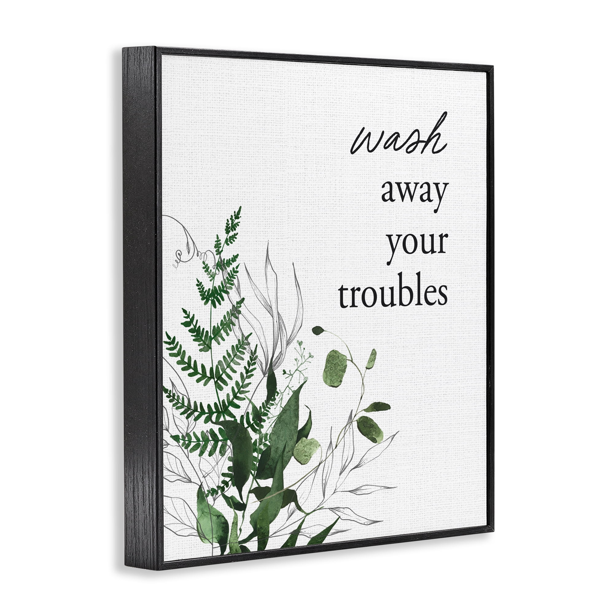 Forest Foliage Wash Away Black Framed Giclee Art, design by Lettered and Lined