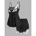 thumbnail image 2 of Conjunto Shorts de Pijama de Cordones de Talla Extra de Encaje de Flores Rosegal  Pijamas y Batas Tallas Grandes, 2 of 5