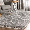 thumbnail image 1 of nuLOOM Roseanne Transitional Shag Area Rug, 6' 7" x 9', Grey, 1 of 4