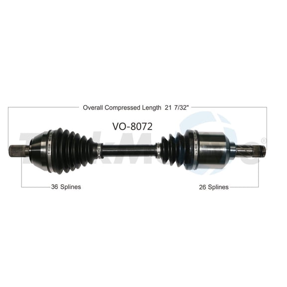 CV Axle Shaft Fits select: 2005-2008,2010 VOLVO S40